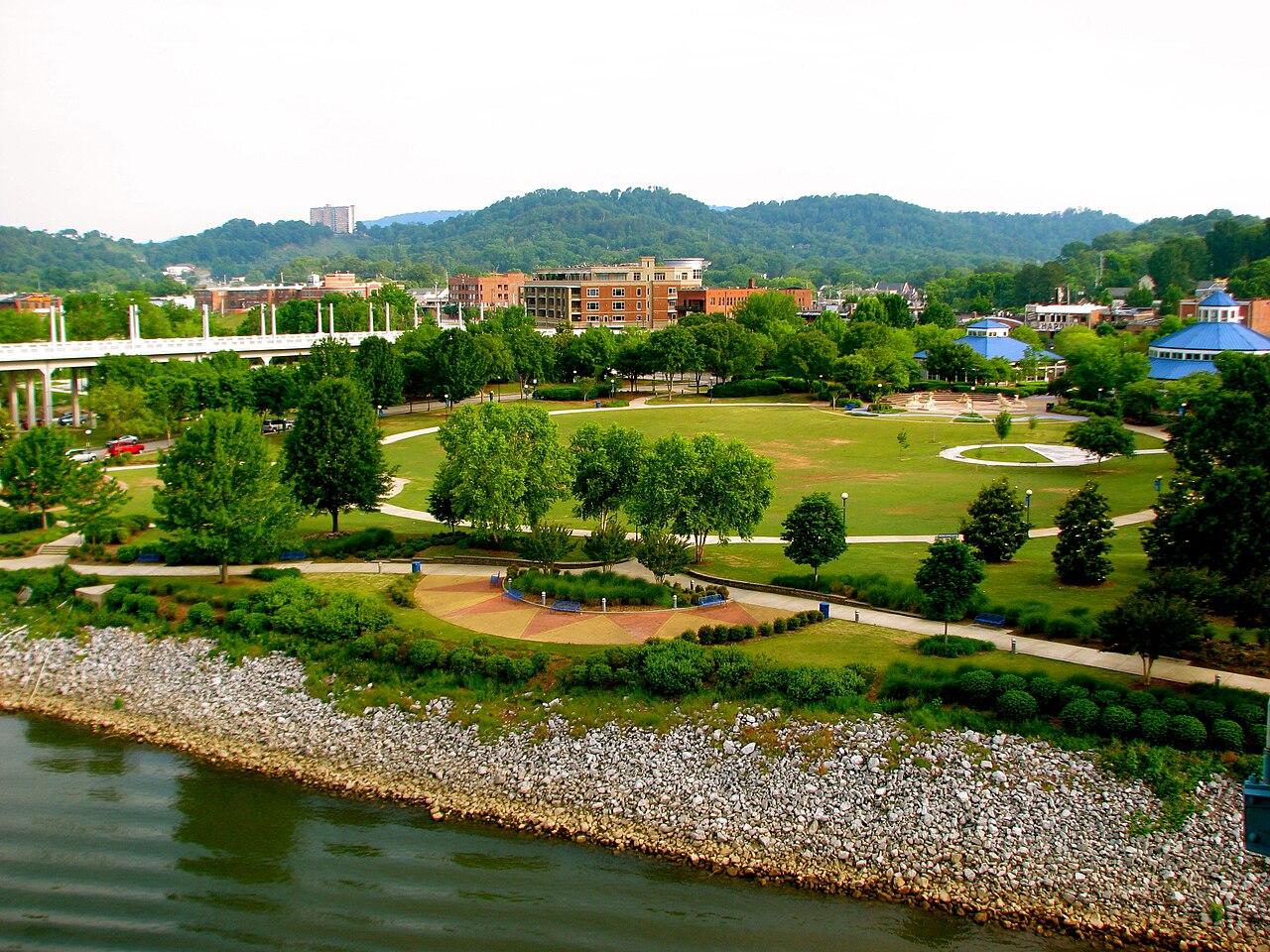Coolidge Park on the North Shore, right on the Tennessee River.