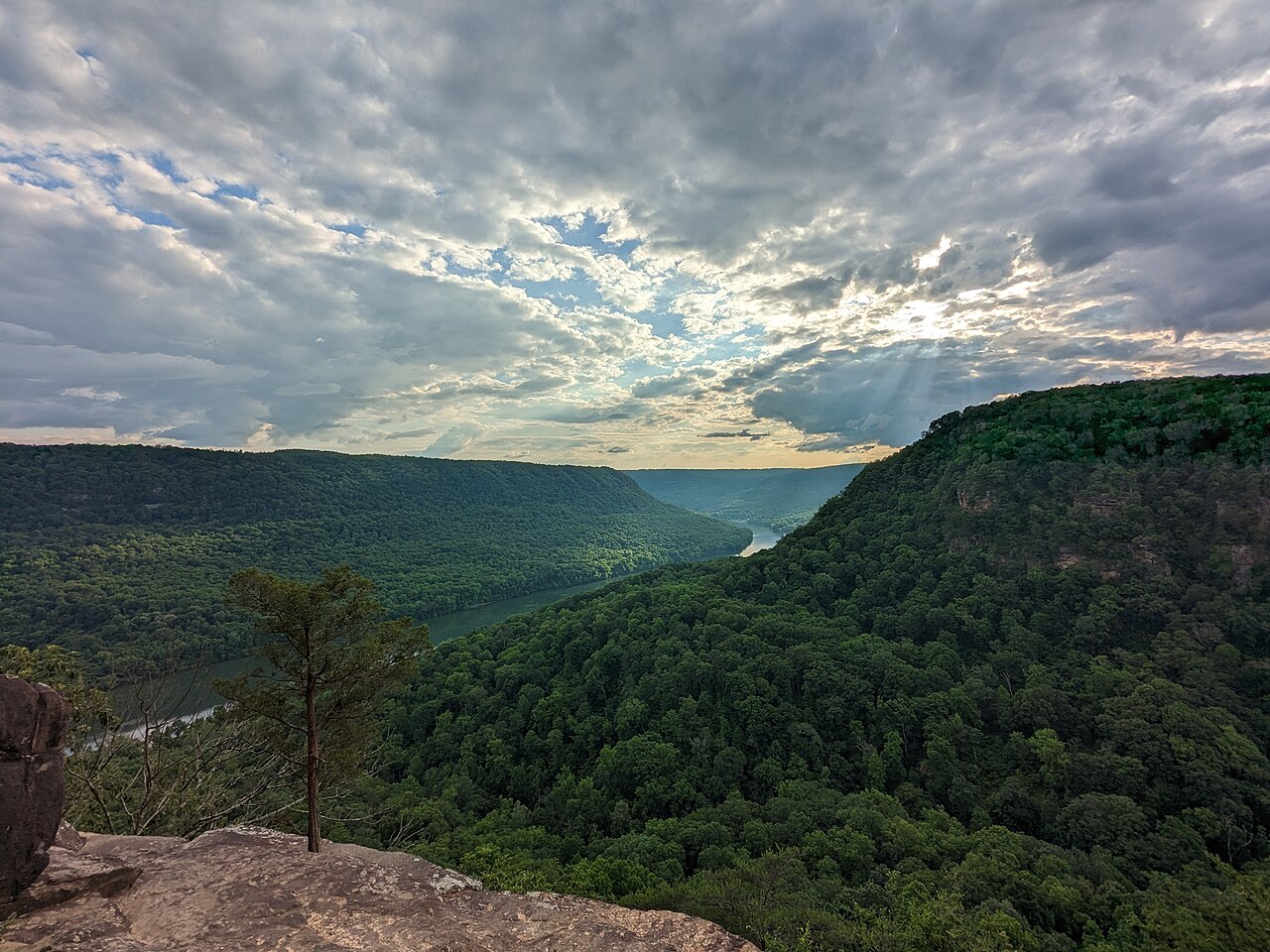 The Tennessee River Gorge west of Chattanooga, the kind of view this badge is drawn from.