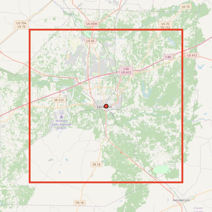 Map of the area used for the Jackson Ridgeline Blanket