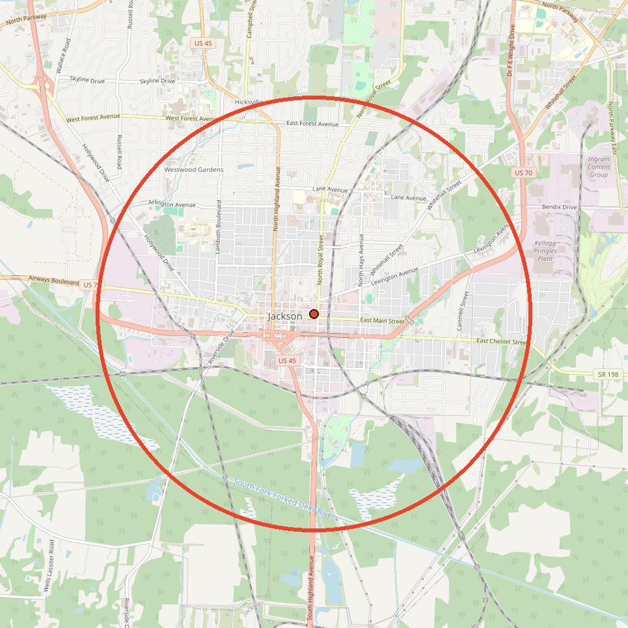 Map of the area used for the Jackson Street Map Hoodie