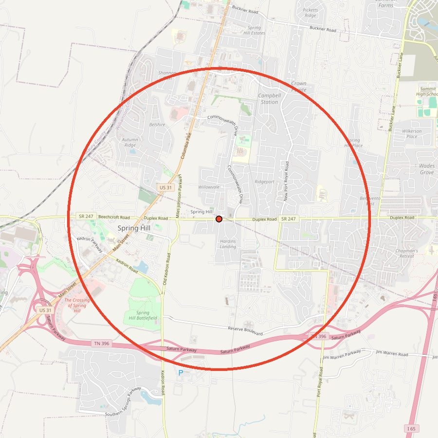 Map of the area used for the Spring Hill Street Map Kids Hoodie
